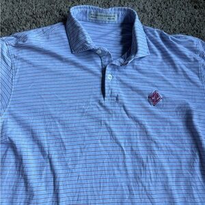 Holderness & Bourne Striped Golf Polo Shirt Large Interlachen Country Club ICC